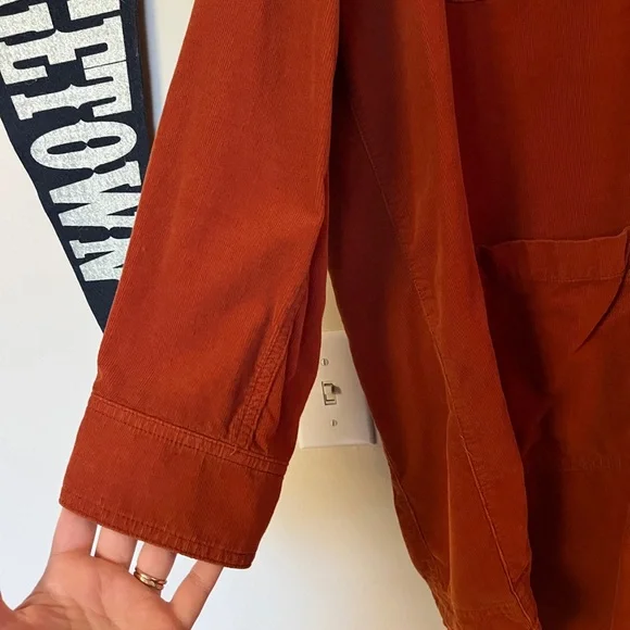 Anthropologie Pilcro Orange Corduroy Duster size Medium - Picture 3 of 9